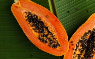 Papaya, exfoliation, enzymes, papain, skincare, glow, brightening, rejuvenation, natural, smooth, radiant, hydration, vitamins, softness, anti-aging, gentle, nourishing, refreshing, organic, renewal